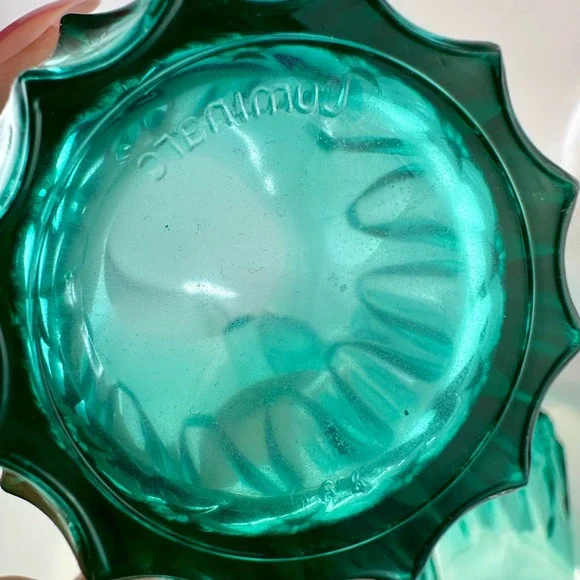 Set of 6 Vintage Green Luminarc Glasses Holiday Christmas Barware Entertaining - Picture 7 of 17